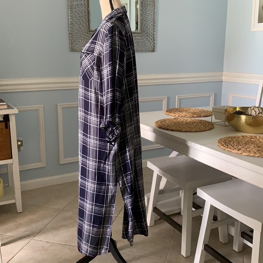 Plaid buttoned down duster - Picture 3 of 7